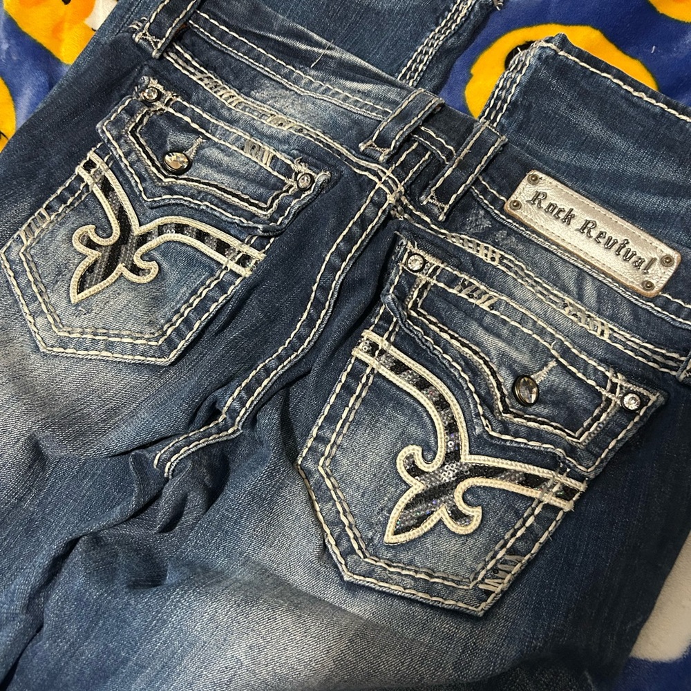 Rock Revival Jeans zebra sequin pockets